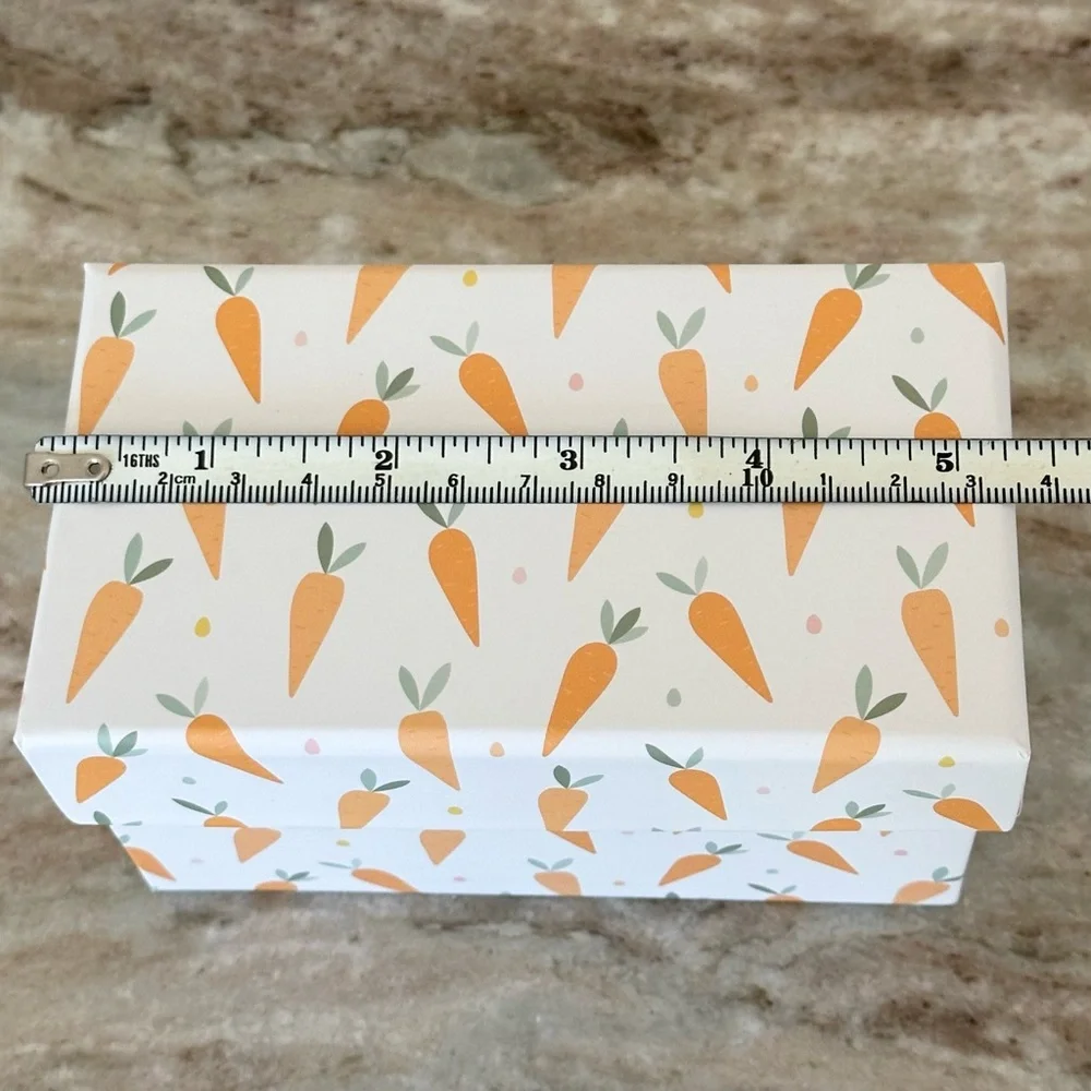 Decorative Carrot Print Spring Easter Gift Boxes / Storage Boxes- Set of 3